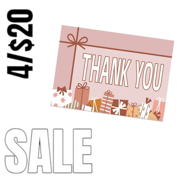 20 4x6 Thank You Cards Christmas Print Postcard Blank Back Side - holiday print - Picture 1 of 3